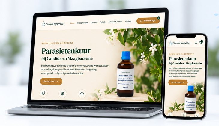 Voorbeeld van een door ASV Webdesign gemaakte website op laptop en smartphone