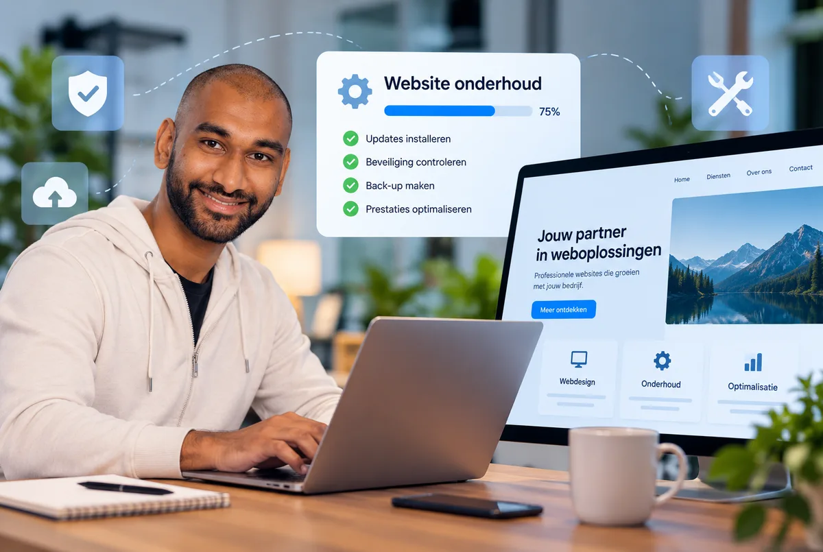 Webdeveloper werkt aan aanpassingen van een website